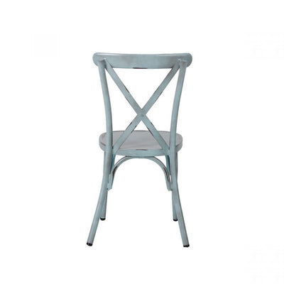 French Cafe Style Aluminium Side Chair - Blue