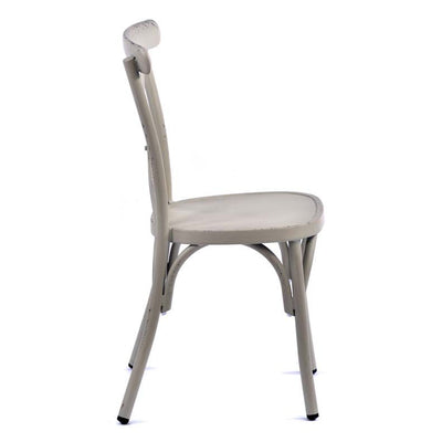 French Cafe Style Aluminium Side Chair - White