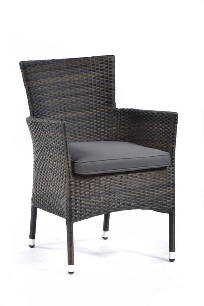 Luxury Rattan Armchair with Light Grey Cushion