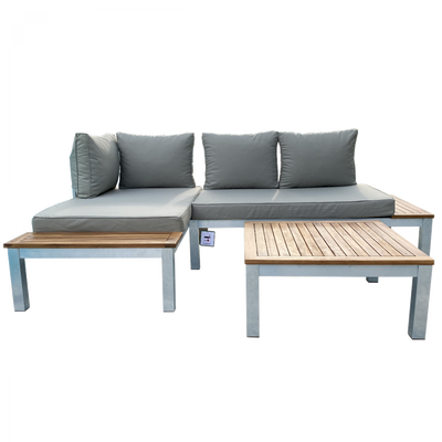 Modular Lounge Set - 2 Sofas & Coffee Table - Durable Aluminium Frame
