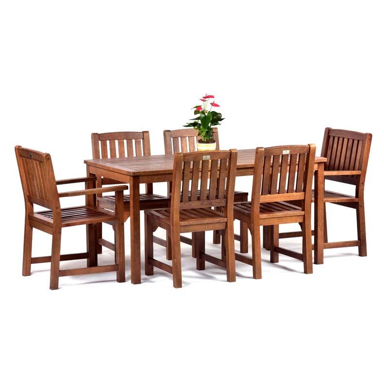 Hardwood Set - Rectangular Table, 4 Side Chairs and 2 Arm Chairs