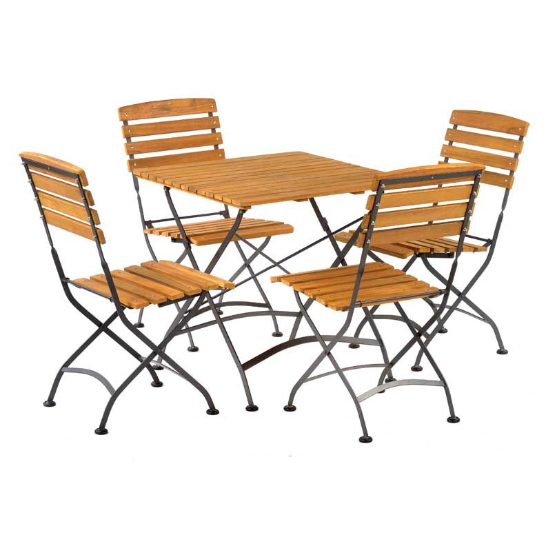 Folding Side Chair & Square Table Set