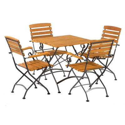 Folding Arm Chair & Square Table Set