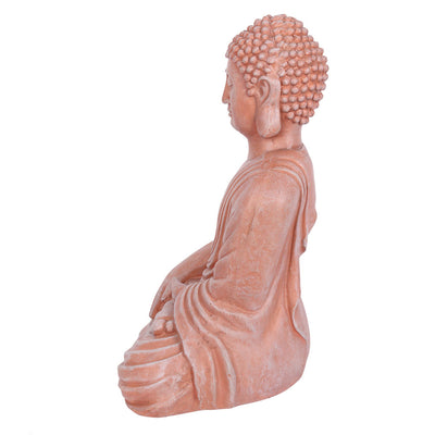 Terracotta Effect 52cm Sitting Garden Buddha