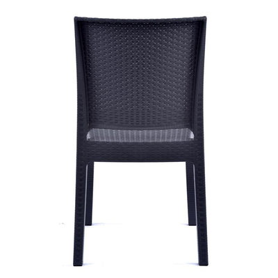 Rattan Effect Side Chair - Anthracite