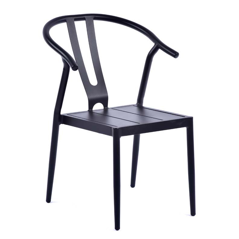 Modern Style Aluminium Side Chair - Black