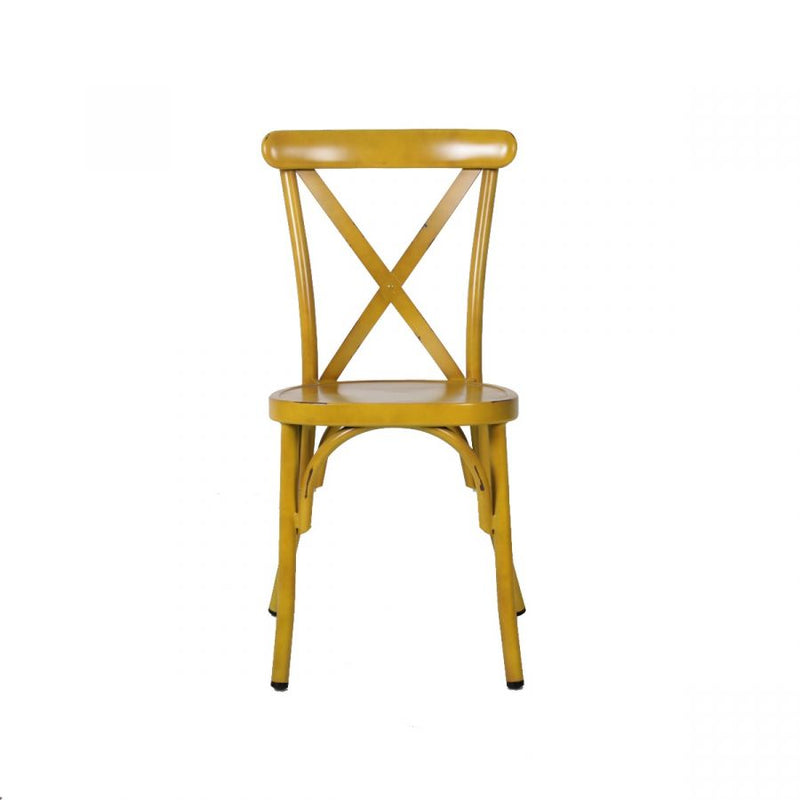 French Cafe Style Aluminium Side Chair - Yellow