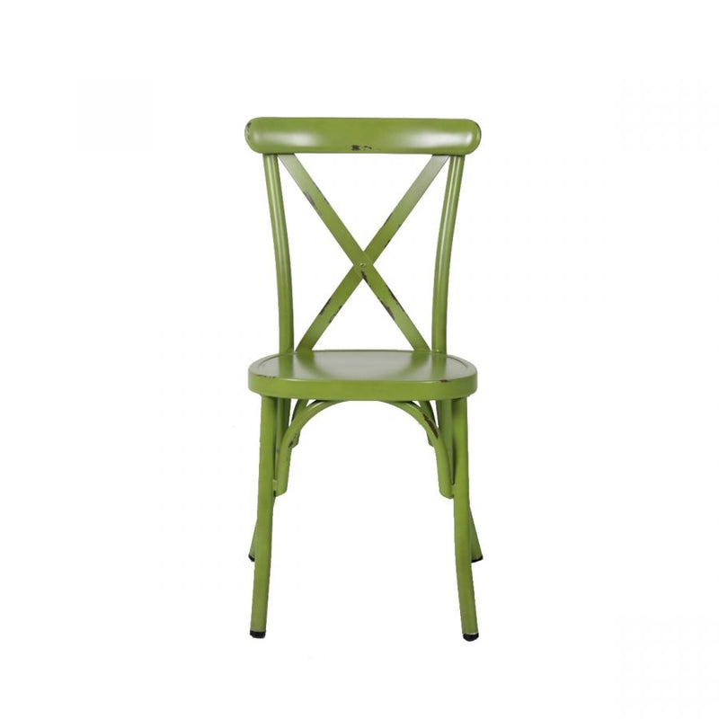French Cafe Style Aluminium Side Chair - Green