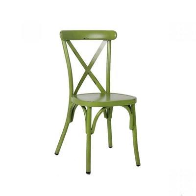French Cafe Style Aluminium Side Chair - Green