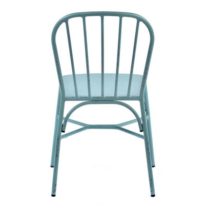Rustic Aluminium Side Chair - Light Blue