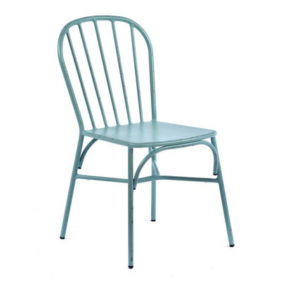 Rustic Aluminium Side Chair - Light Blue