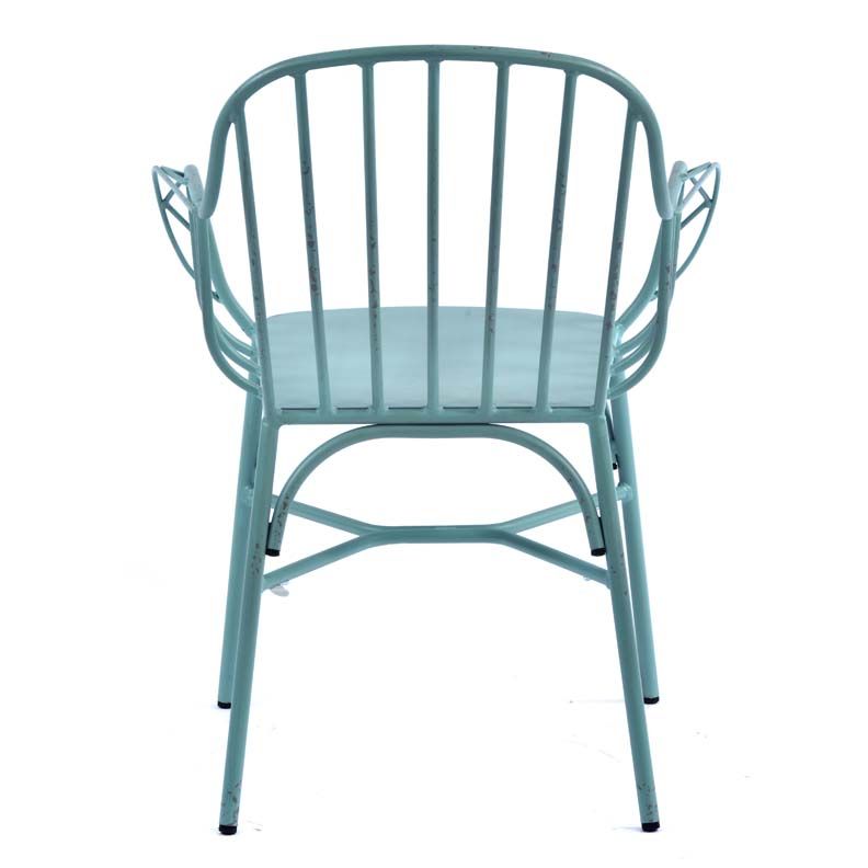 Rustic Aluminium Arm Chair - Light Blue