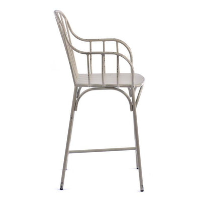 Rustic Aluminium Mid Height Arm Chair - Vintage White