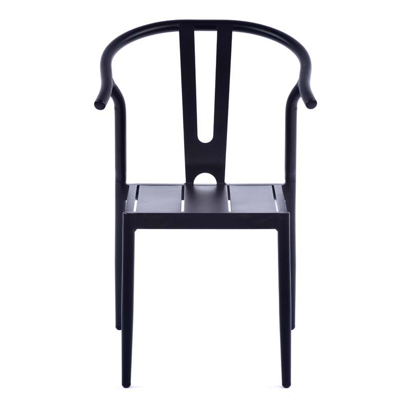 Modern Style Aluminium Side Chair - Black
