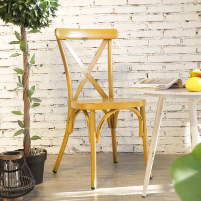 French Cafe Style Aluminium Side Chair - Yellow