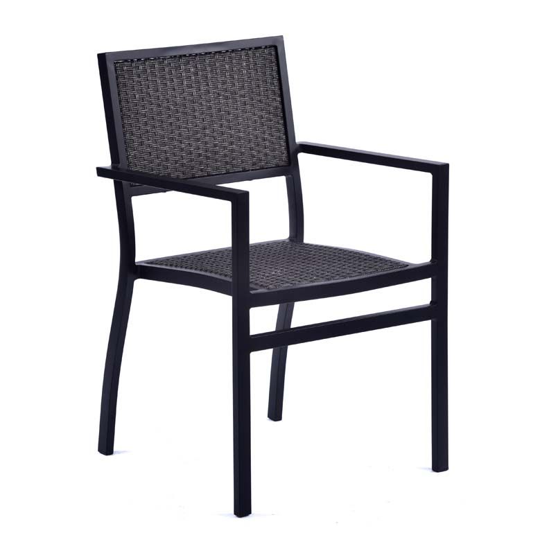 Rattan Arm Chair - Grey