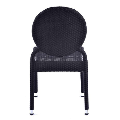 Round Back Rattan Side Chair - Grey