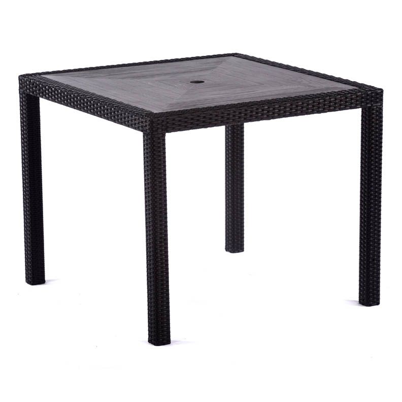 Black Rattan Table - 90 x 90 – PiggyGarden