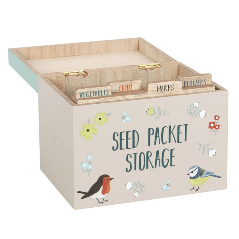 British Garden Birds Seed Packet Storage Box