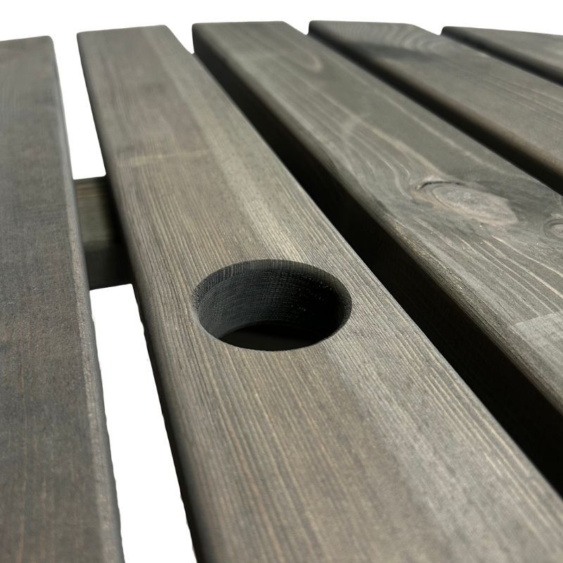 Round 6 Seat Commercial Picnic Table - Dark Grey