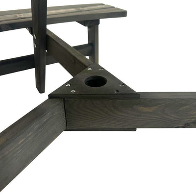 Round 6 Seat Commercial Picnic Table - Dark Grey