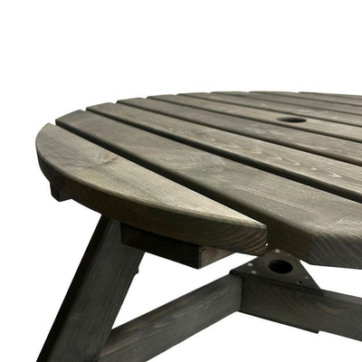 Round 6 Seat Commercial Picnic Table - Dark Grey