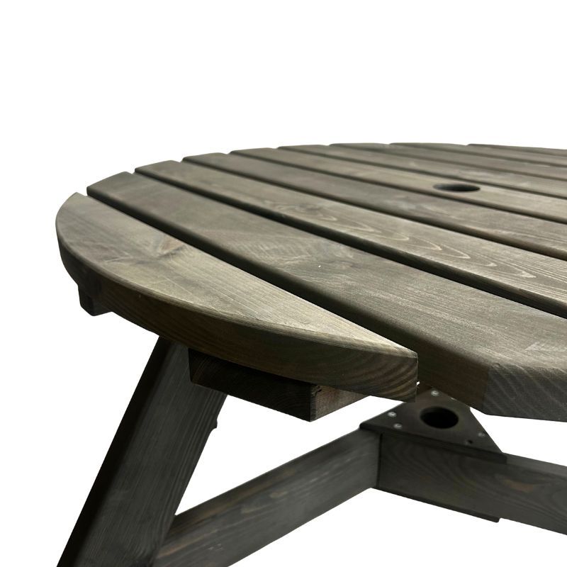 Round 6 Seat Commercial Picnic Table - Dark Grey