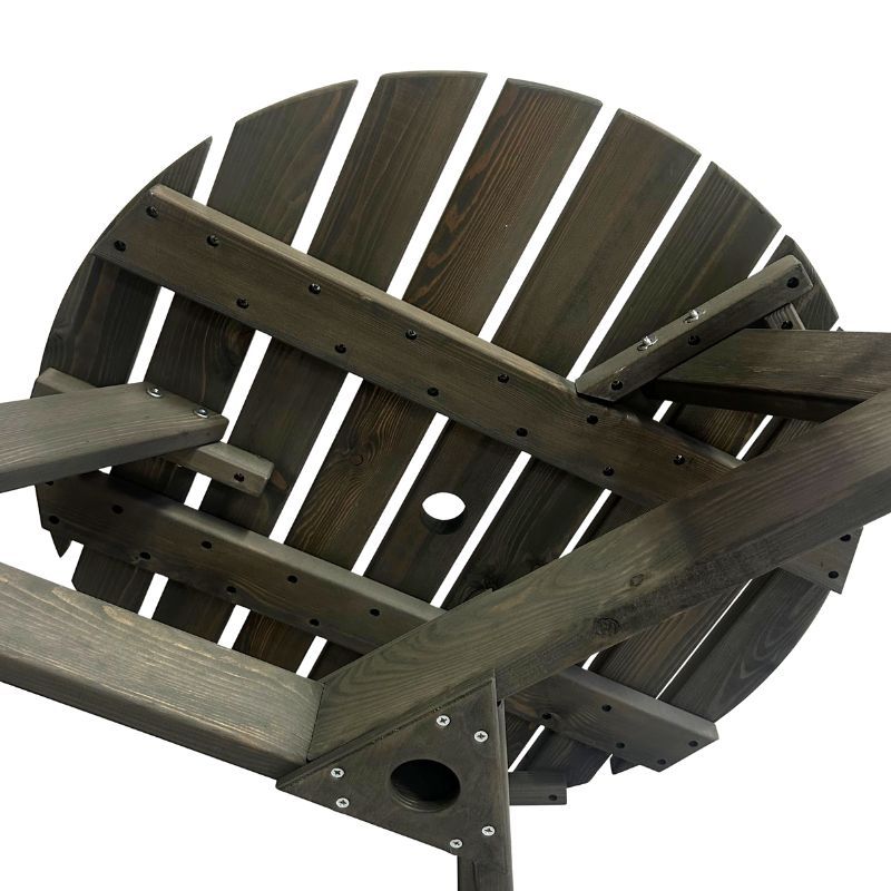 Round 6 Seat Commercial Picnic Table - Dark Grey