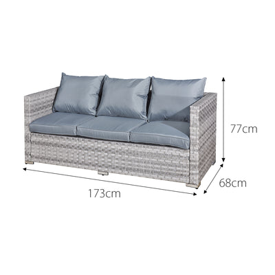Oseasons Acorn Rattan 5 Seat Lounge Sofa Set in Dove Grey