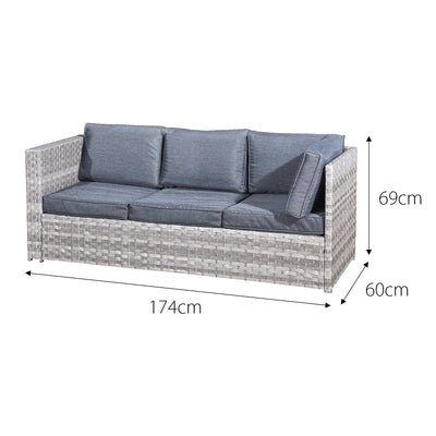 Oseasons Acorn Rattan 6 Seat Corner Sofa Set in Dove Grey