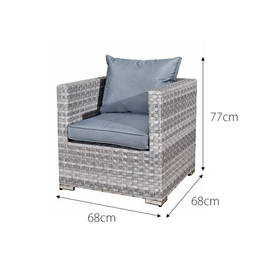 Oseasons Acorn Deluxe Rattan 10 Seat Modular Sofa Set in Dove Grey