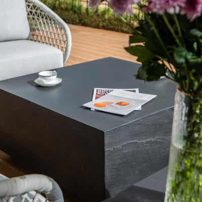 Medium Glass Reinforced Concrete Coffee Table - Slate Black