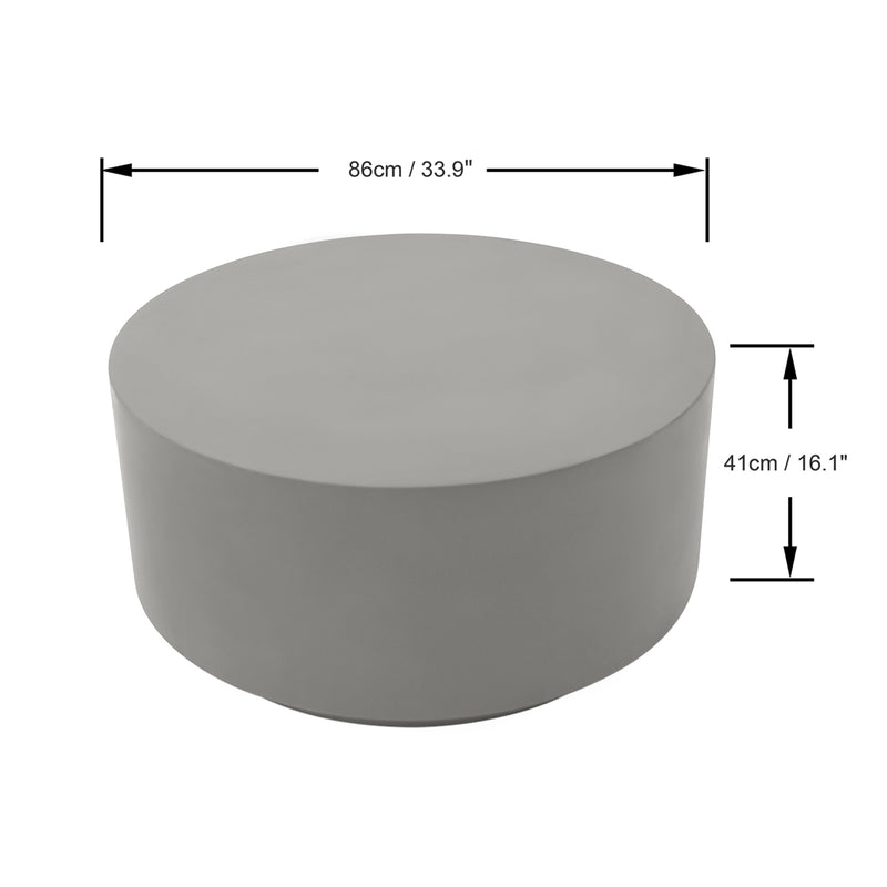 Circular Glass Reinforced Concrete Coffee Table - Space Gray