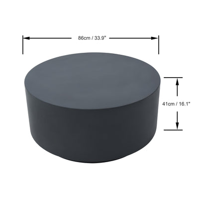 Circular Glass Reinforced Concrete Coffee Table - Slate Black
