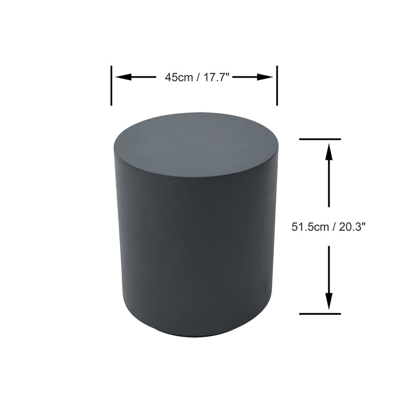 Circular Glass Reinforced Concrete Side Table - Slate Black