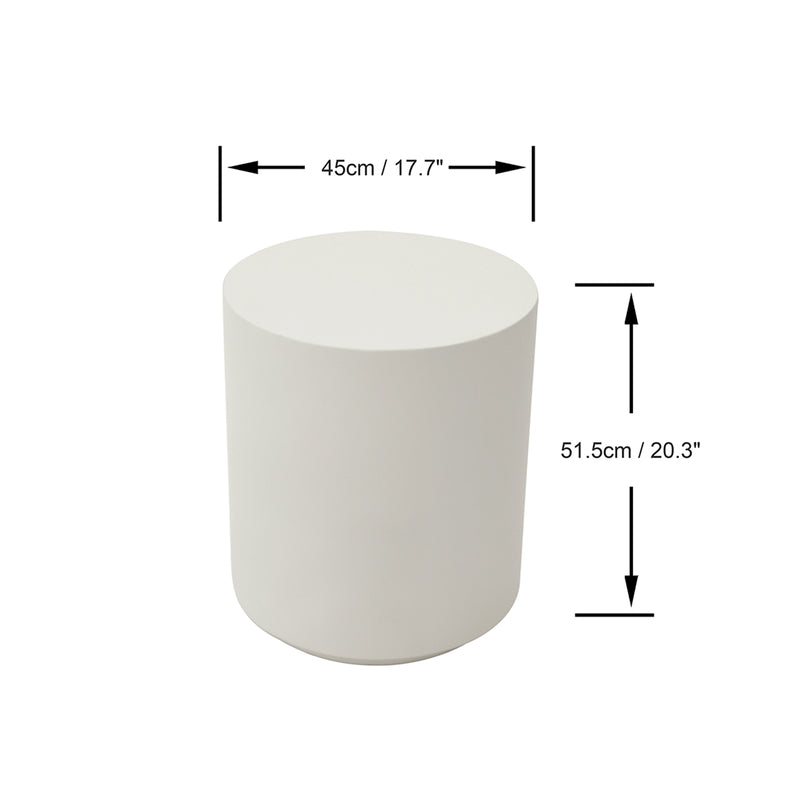 Circular Glass Reinforced Concrete Side Table - Cream White