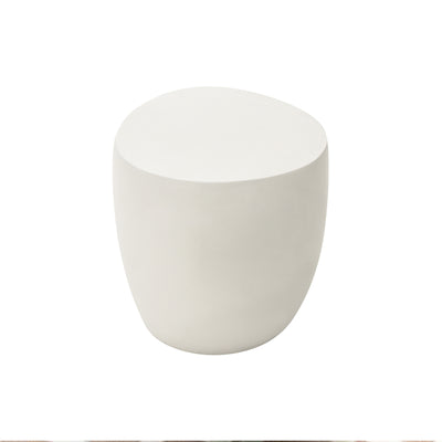 Pebble/Boulder Glass Reinforced Concrete Side Table - Cream White