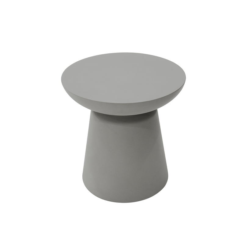 Bell Shape Glass Reinforced Concrete Side Table - Space Gray