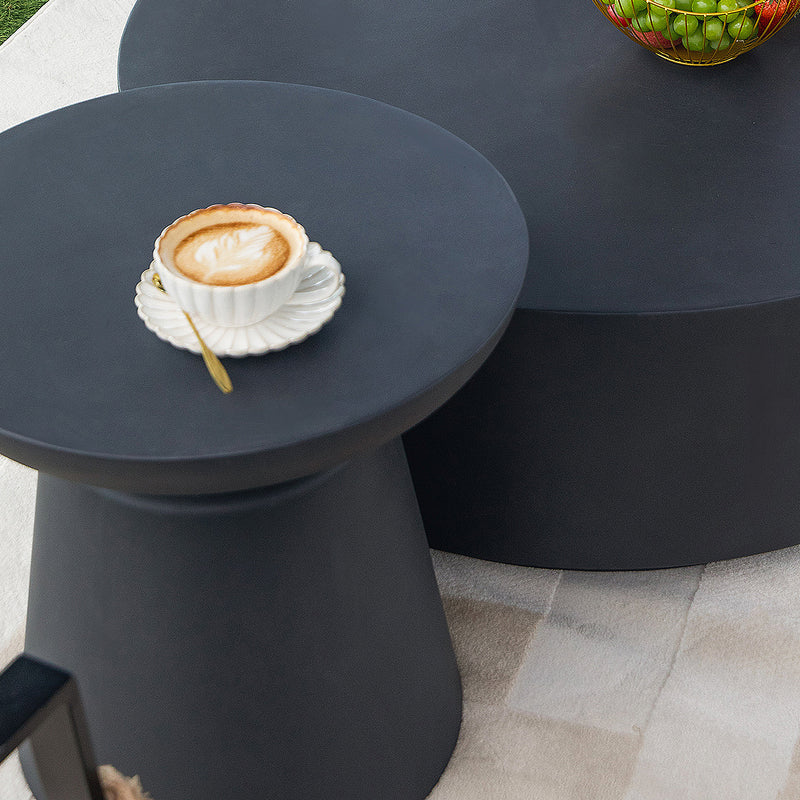 Bell Shape Glass Reinforced Concrete Side Table - Slate Black