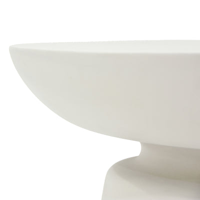 Bell Shape Glass Reinforced Concrete Side Table - Cream White