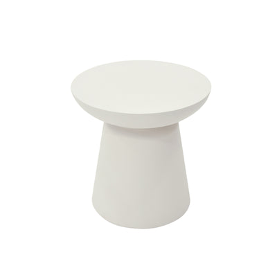 Bell Shape Glass Reinforced Concrete Side Table - Cream White