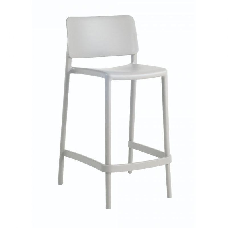 Durable Polypropylene 65cm Bar Chair - Grey