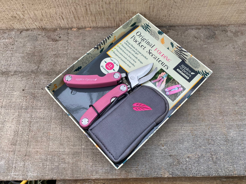 Pink Folding Pocket Secateurs in Packaging