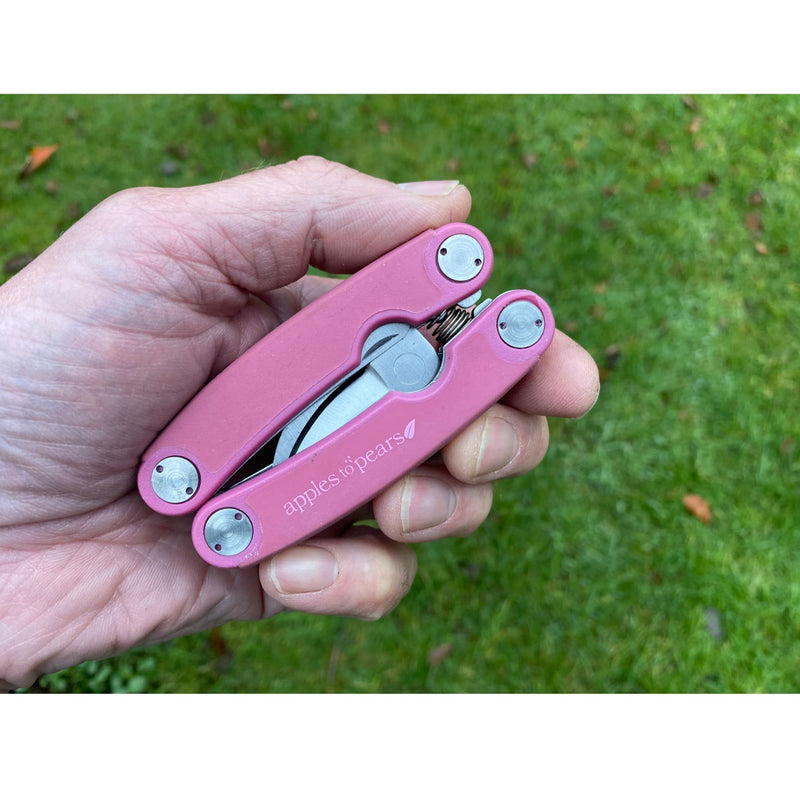 Pink Folding Pocket Secateurs Folded