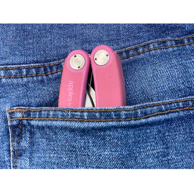Pink Folding Pocket Secateurs in Pocket
