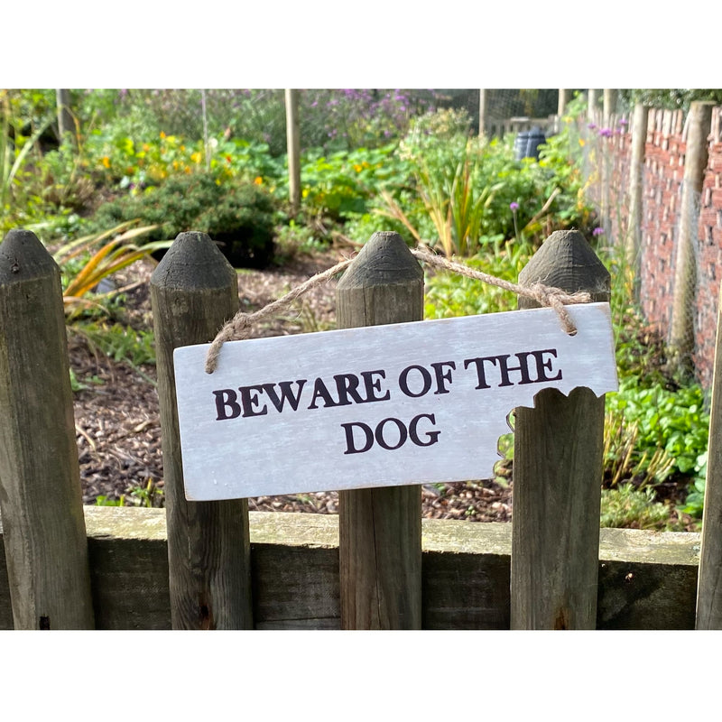 Beware of the Dog Sign on Gate