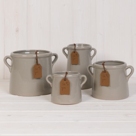 Medium Grey Ceramic Pots