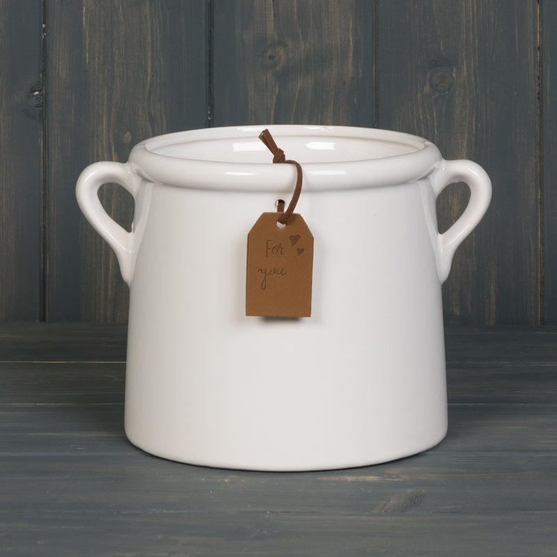 Large White Ceramic Pot