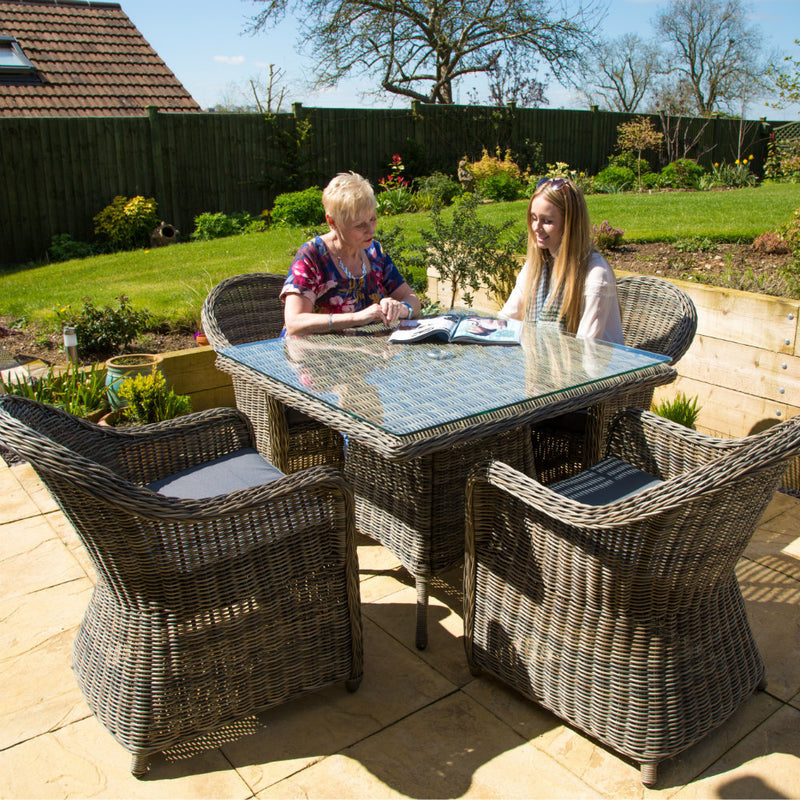 Rattan 4 Seater Square Outdoor Dining Set