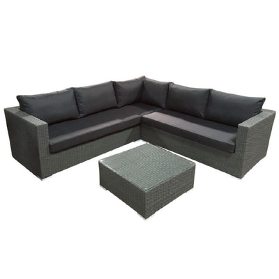Oasis Rattan and Glass Corner Sofa Set